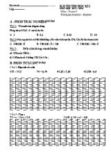 Đề ôn thi học kỳ 1 môn Toán Lớp 5 - Năm học 2015-2016